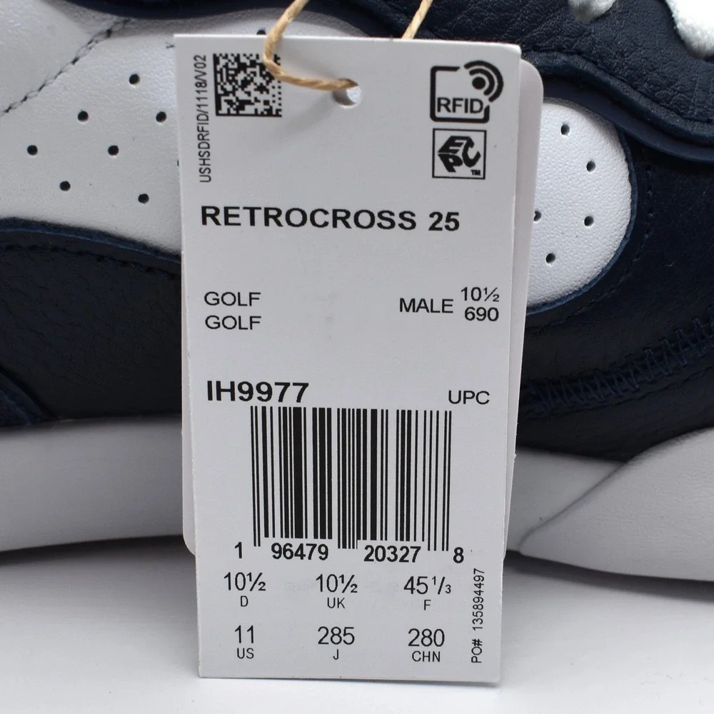 Adidas Retrocross 25 Spikeless Golf Shoes Men's Size 11 White‎ Navy IH9977 NWT